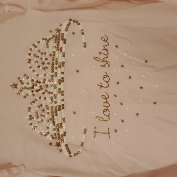 2 pc Girls Princess Shirt w/ Ruffels and and leggings  woth Glitter size 6 - Picture 3 of 6